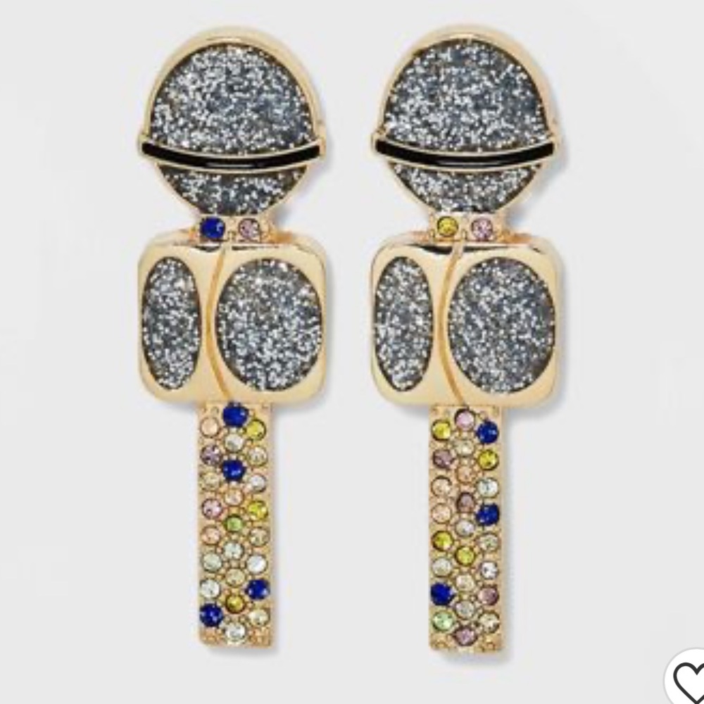 NWT SUGARFIX by BaubleBar 'Drop The Mic' Statement Earrings - Silver